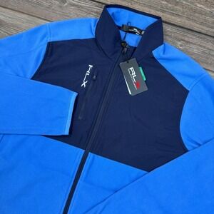 RLX Ralph Lauren Golf Fleece Jacket Full Zip Blue Mens Size Large NEW